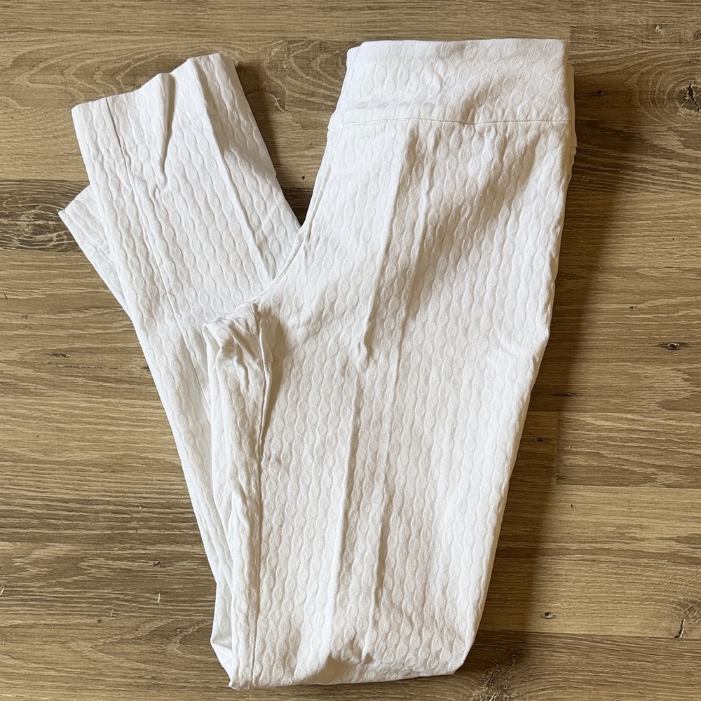 Peck & Peck Textured White Pants Size 10T